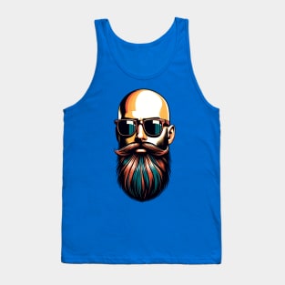 Bald bearded man with sunglass Tank Top